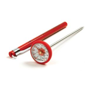 Norpro Soft Grip Silicone Instant Read Thermometer, Red, 1 Inch Dial