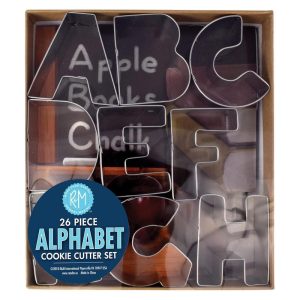 R&M International 3-Inch Alphabet 26 Piece Cookie Cutter Set with Gift Box