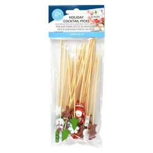 R&M International 5-Inch Holiday Cocktail Picks 25-Pack