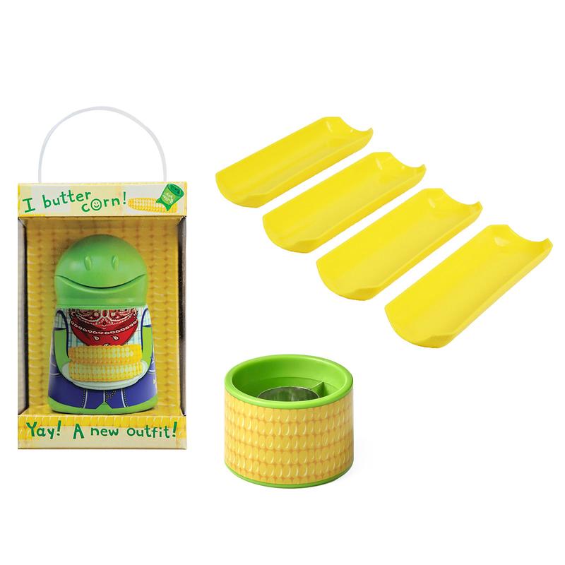 Talisman Designs Corn on the Cob 3-Piece Tool Set  Butter Keeper, Boats & Stripper