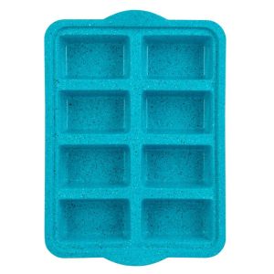 Trudeau Structure Silicone 8 Cavity Mini Loaf Pan, Tropical Granite
