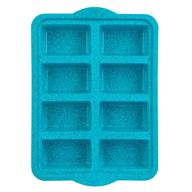 Trudeau Structure Silicone 8 Cavity Mini Loaf Pan, Tropical Granite