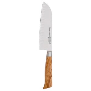 Messermeister Oliva Elite 7-Inch Kullenschliff Santoku Knife