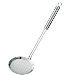 Rosle Round Handle Coarse Mesh Wire Kitchen Skimmer, 5.5" Diameter, Silver