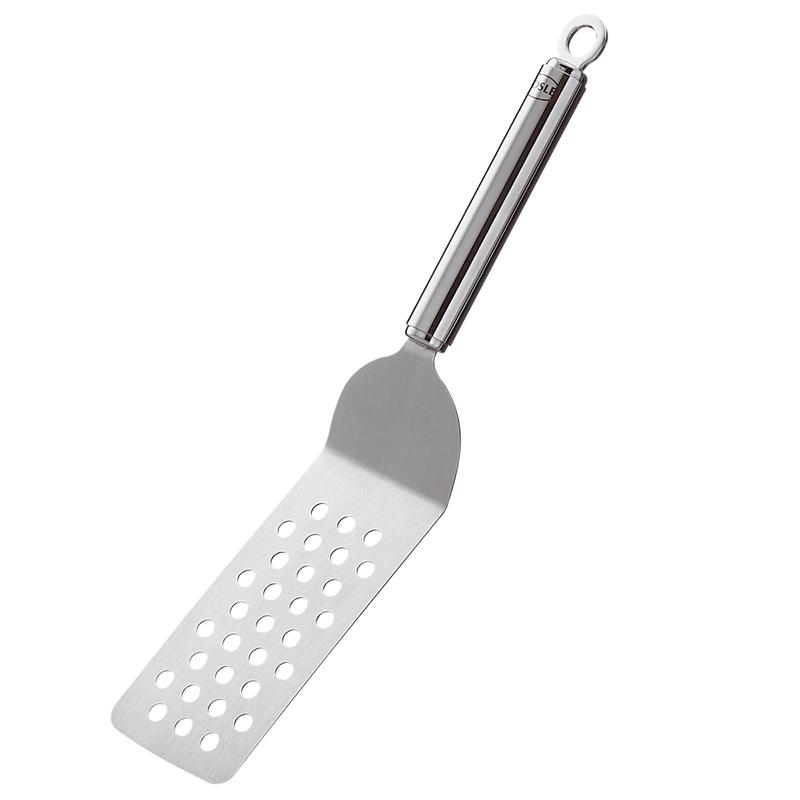 Rosle Stainless Steel Perforated Angled Spatula, 12.6-inch