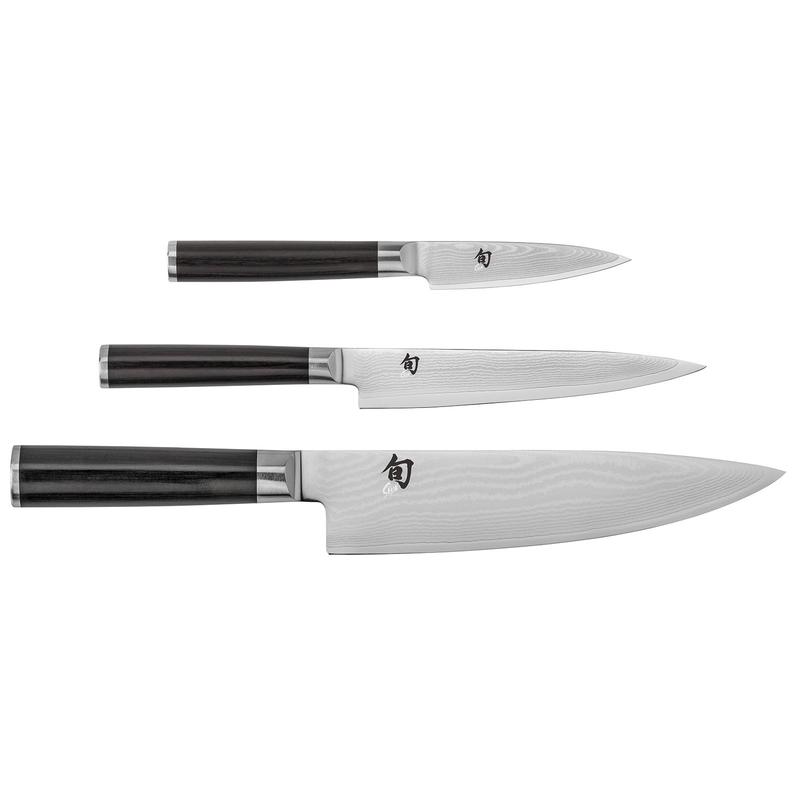Shun Classic 3 Piece Starter Set, Chef's Knife, Paring Knife, Utility Knife