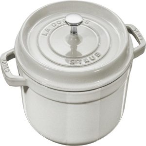 Staub Cast Iron 2.75-qt Round Cocotte, White Truffle