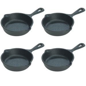 Lodge 3.5 Inch Seasoned Cast Iron Mini Skillet, Set of 4