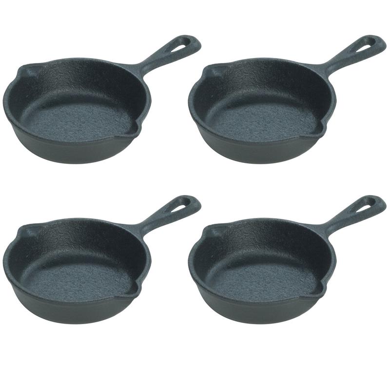 Lodge 3.5 Inch Seasoned Cast Iron Mini Skillet, Set of 4