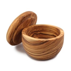 Swissmar Napoli Olive Wood Salt Keeper With Removable Lid