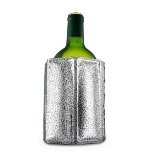 Vacu Vin Rapid Ice Active Cooler Wine Bottle Chilling Sleeve, Silver