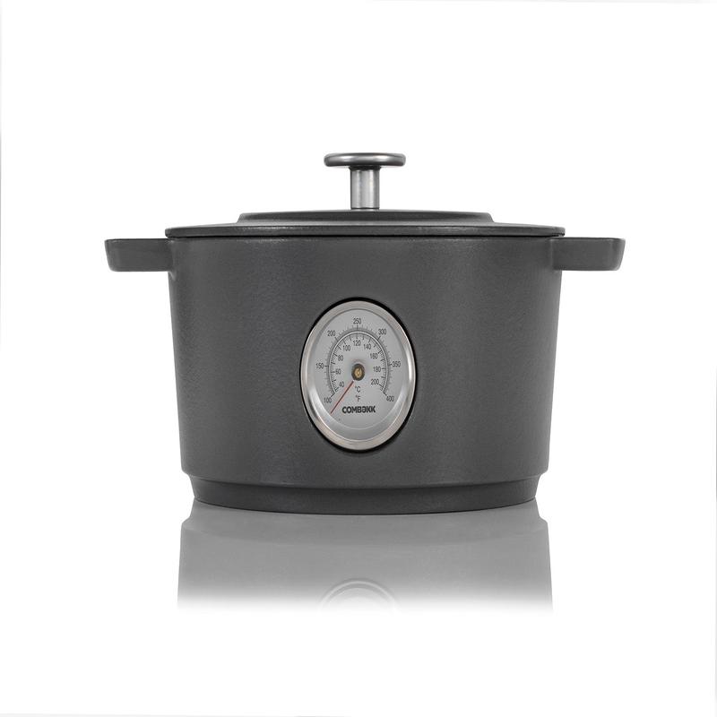 Combekk Railway Cast Iron 4.25 Quart Dutch Oven w/Thermometer, 9.5"