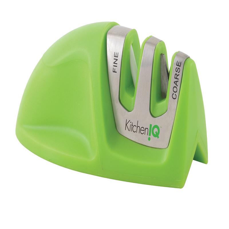 Kitchen IQ Edge Grip 2-Stage Knife Sharpener, Green