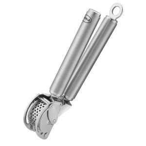 Rosle 9-Inch Garlic and Ginger Press  Stainless Steel Mincer with Scraper Tool