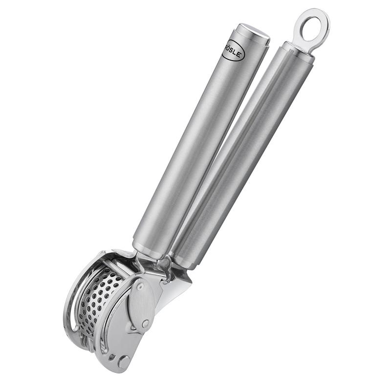 Rosle 9-Inch Garlic and Ginger Press  Stainless Steel Mincer with Scraper Tool