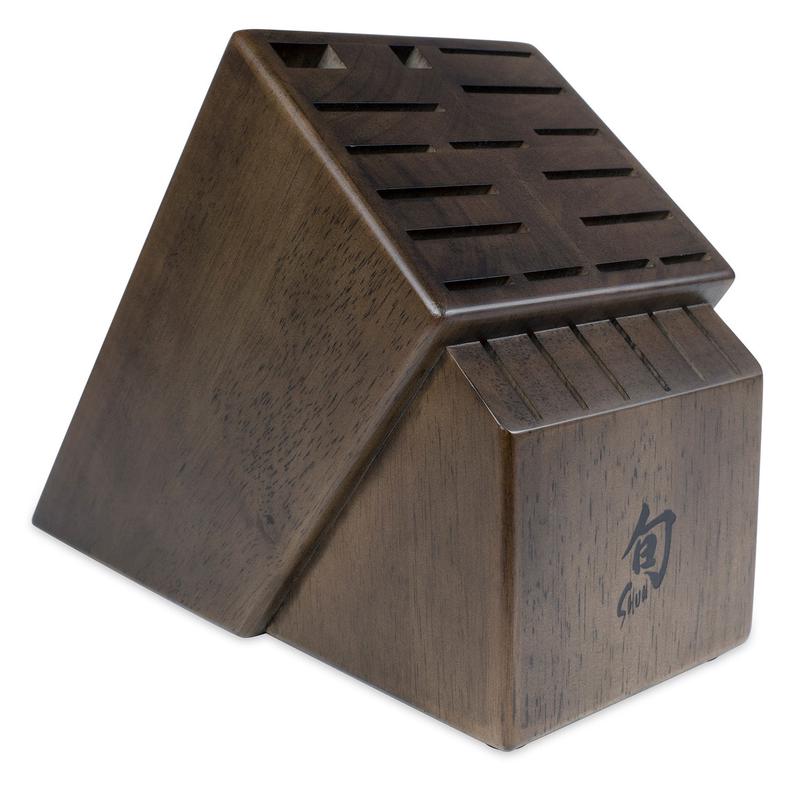 Shun 22-Slot Knife Block, Walnut Stain