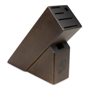 Shun 6 Slot Bamboo Slimline Knife Block, Dark Stain