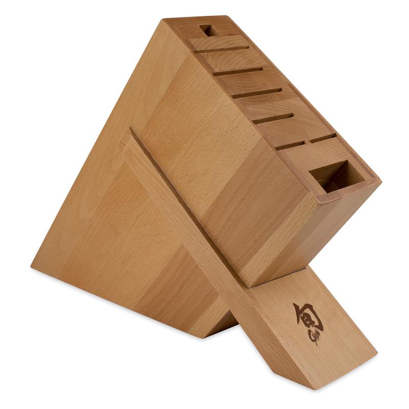 Shun 8 Slot Kickstand Knife Block, Beechwood