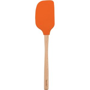 Tovolo Flex-Core Wood Handled Silicone Jumbo Spatula, Orange Peel