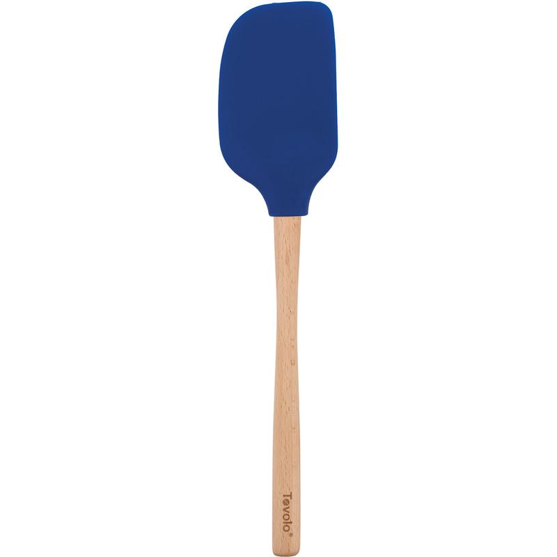 Tovolo Flex-Core Wood Handled Silicone Jumbo Spatula, Stratus Blue