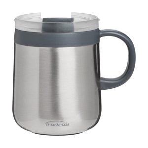 Trudeau 16-ounce Stainless Steel Vacuum Desk Mug, Silver
