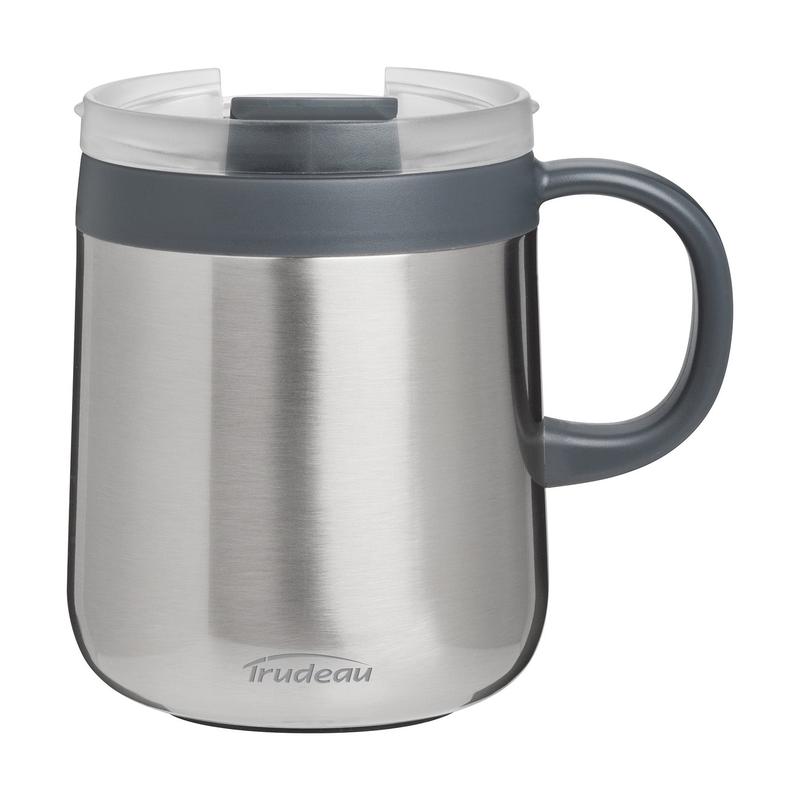 Trudeau 16-ounce Stainless Steel Vacuum Desk Mug, Silver