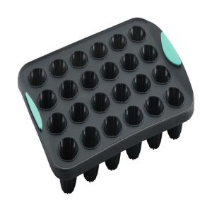 Trudeau Structure Silicone 24 Cavity Mini Cupcake Pan, Gray/Pink