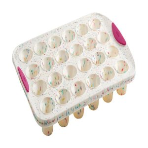 Trudeau Structure Silicone 24 Cavity Mini Muffin Pan, Confetti/Fuchsia