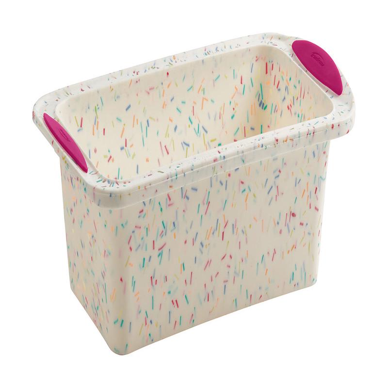 Trudeau Structure Silicone 8.5 x 4.5 Inch Loaf Pan, Confetti/Fuchsia