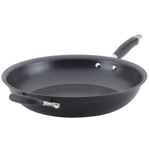 Anolon Advanced Home Hard-Anodized Nonstick Frying Pan with Helper Handle, 14.5-Inch, Onyx