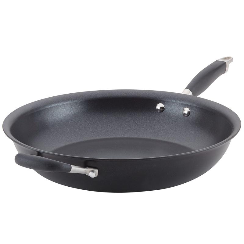 Anolon Advanced Home Hard-Anodized Nonstick Frying Pan with Helper Handle, 14.5-Inch, Onyx