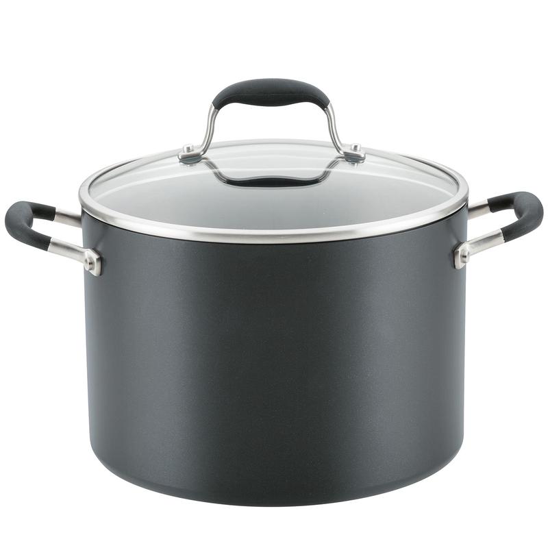 Anolon Advanced Home Hard-Anodized Nonstick Stockpot with Lid, 10-Quart, Onyx