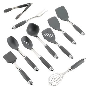 Anolon Tools and Gadgets SureGrip Nonstick Kitchen Utensil Set, 10-Piece, Graphite