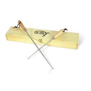 Jaccard Pig Tail Food Flipper Combo W/Gift Box, 19" & 12", Hardwood Handles