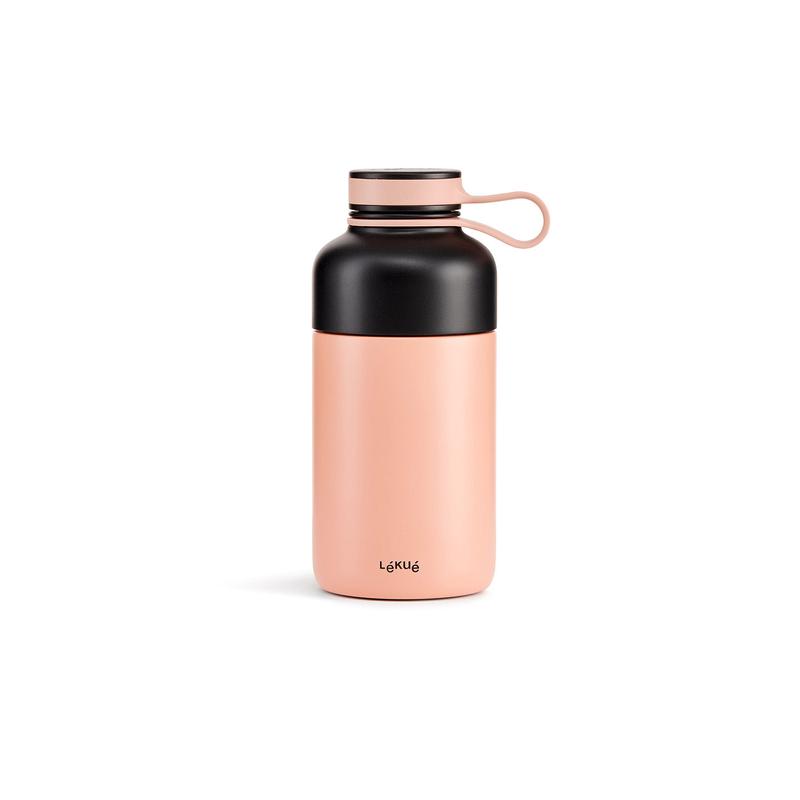 Lekue Insulated Bottle To Go, 10-ounce, Coral