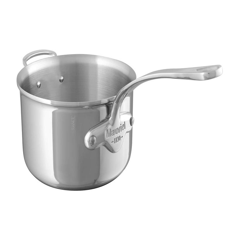 Mauviel M'Cook 4.8 Quart Stainless Steel Saucepan, 9.4 Inch