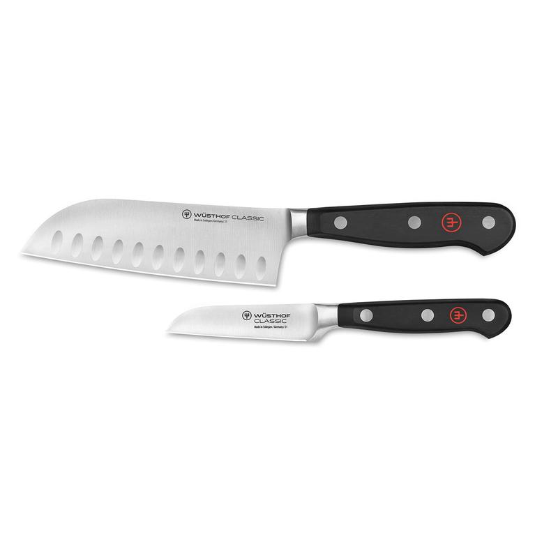 Wusthof Classic 5 Inch Santoku Knife & 3 Inch Straight Paring Knife, 2 pc Set