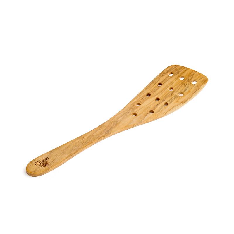 Berard Handcrafted Olive Wood 12 Inch Curved Slotted Spatula