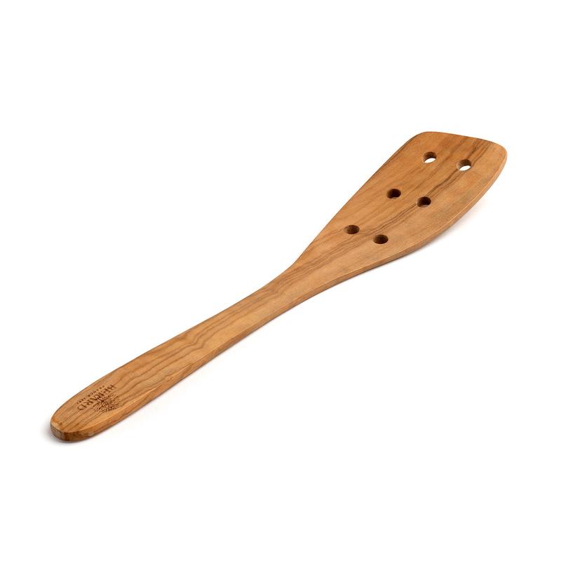 Berard Handcrafted Olive Wood 13 Inch Curved Slotted Spatula