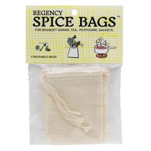 Regency Spice Bags for Bouquet Garnis with Drawstring Tops, Set of 4