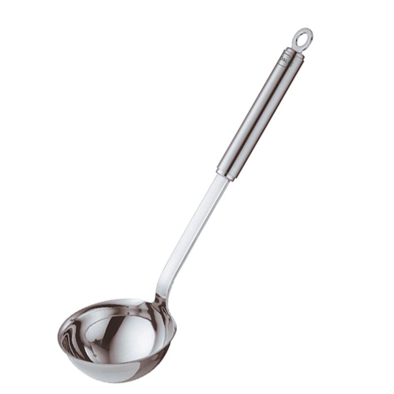 Rosle Stainless Steel Round Handle Ladle with Pouring Rim, 5.4-ounce