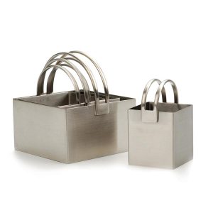 RSVP Endurance Stainless Steel Square Biscuit Cutters, Plain, Set of 4