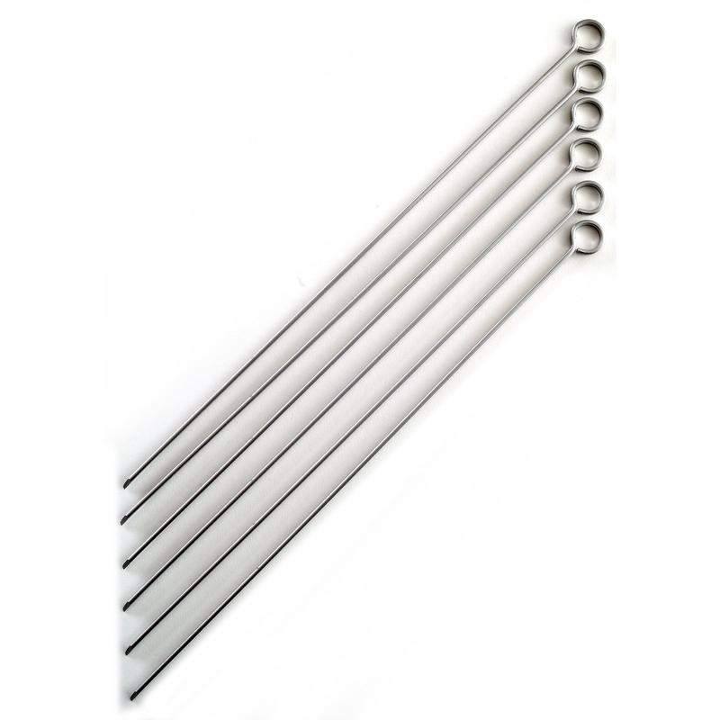 Norpro Stainless Steel 14-Inch Barbeque Skewers, Set of 6