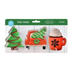 R&M International 3 Piece Tree Farm Cookie Cutter Set