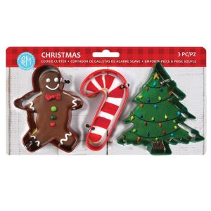 R&M International Color Christmas 3 Piece Cookie Cutter Set