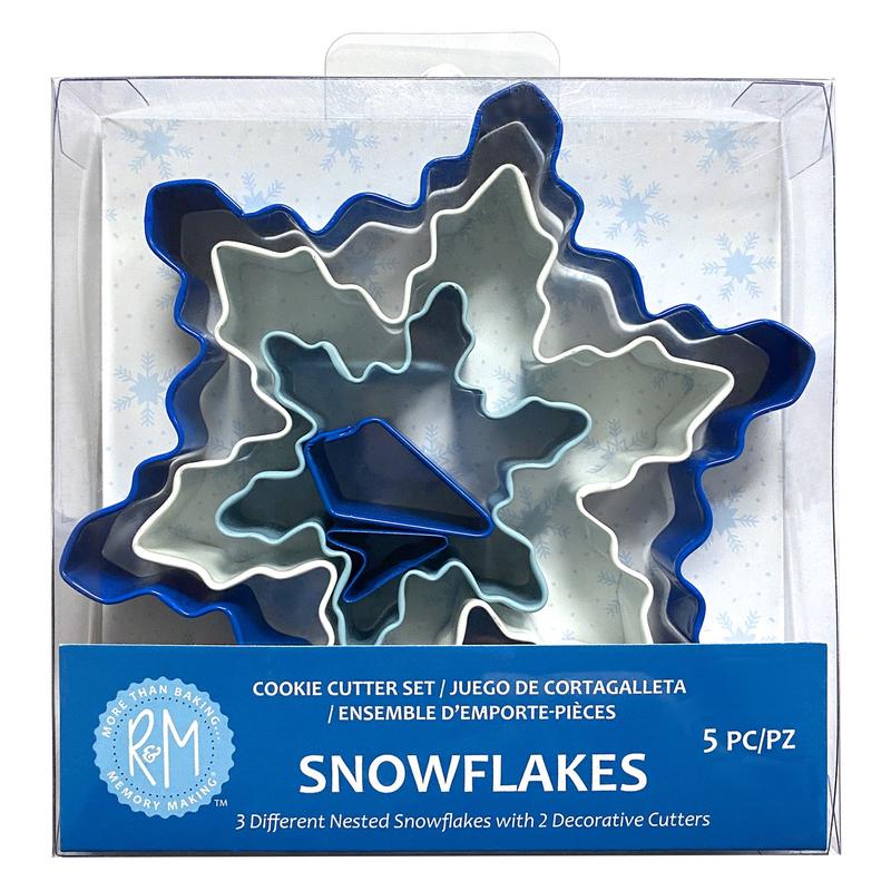 R&M International Color Snowflake 5 Piece Cookie Cutter Set