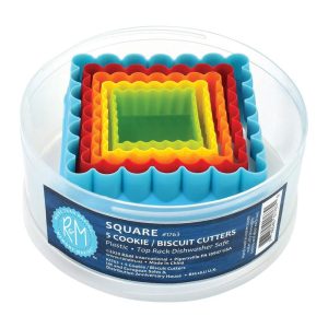 R&M International Square Cookie and Biscuit Cutters, Assorted Sizes, 5-Piece Set