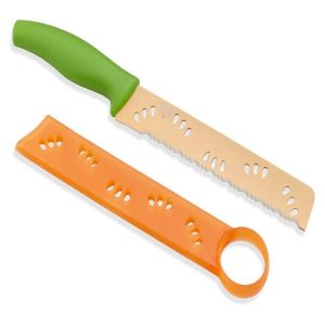 Kuhn Rikon Melon Knife For Cantaloupe, Watermelon, and Fruit, 8-Inch, Orange