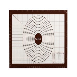 Lekue Non-Stick Silicone Pastry Mat with Measurement Markings, 24 x 16 Inches, Black
