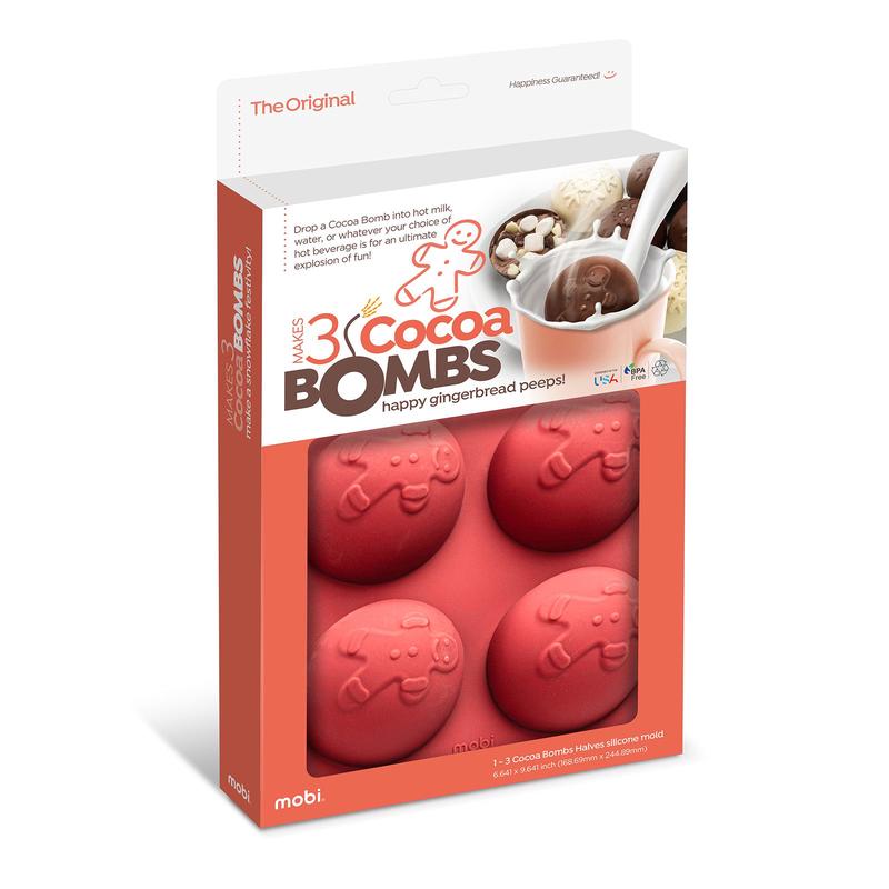 Mobi Hot Chocolate Silicone Cocoa Bombs Molds, Gingerbread Man